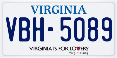VA license plate VBH5089