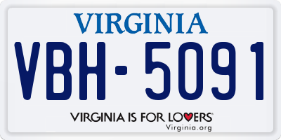 VA license plate VBH5091