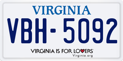 VA license plate VBH5092