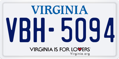 VA license plate VBH5094