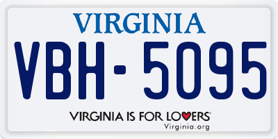 VA license plate VBH5095