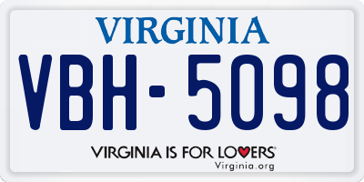VA license plate VBH5098