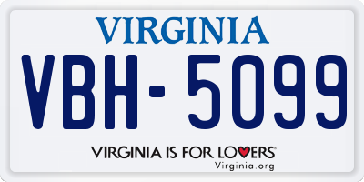 VA license plate VBH5099