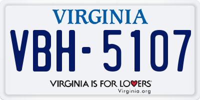 VA license plate VBH5107