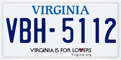 VA license plate VBH5112