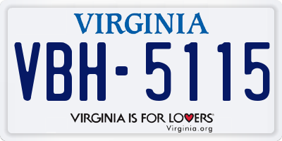VA license plate VBH5115