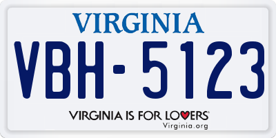 VA license plate VBH5123
