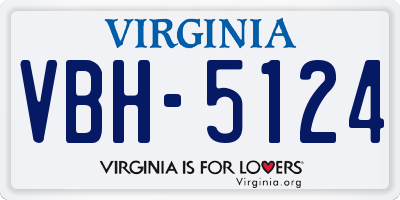 VA license plate VBH5124