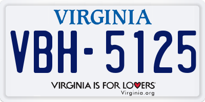 VA license plate VBH5125