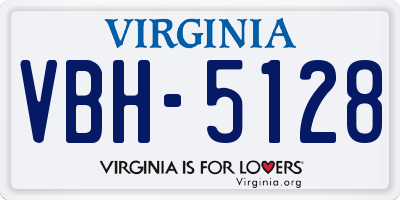 VA license plate VBH5128