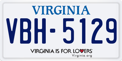 VA license plate VBH5129