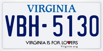 VA license plate VBH5130