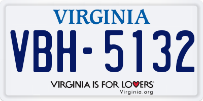 VA license plate VBH5132