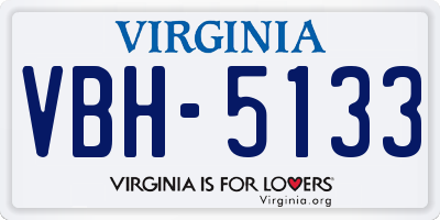 VA license plate VBH5133