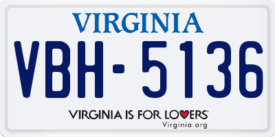 VA license plate VBH5136