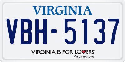 VA license plate VBH5137