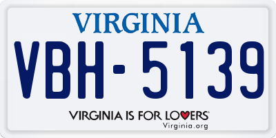 VA license plate VBH5139