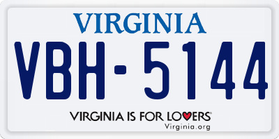VA license plate VBH5144