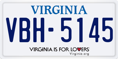 VA license plate VBH5145