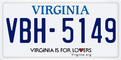 VA license plate VBH5149