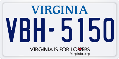 VA license plate VBH5150