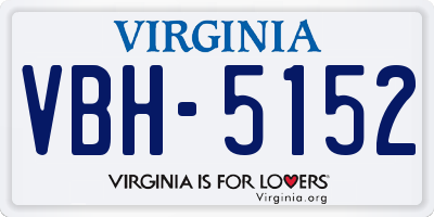 VA license plate VBH5152