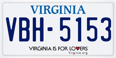VA license plate VBH5153