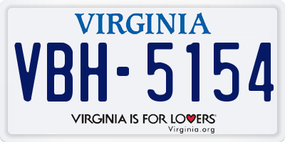 VA license plate VBH5154