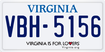 VA license plate VBH5156