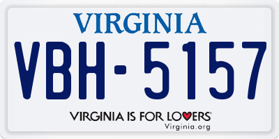 VA license plate VBH5157