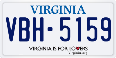 VA license plate VBH5159