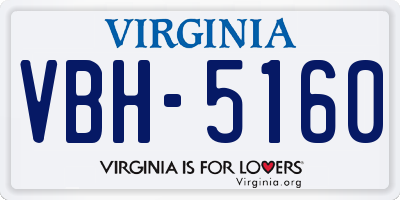VA license plate VBH5160