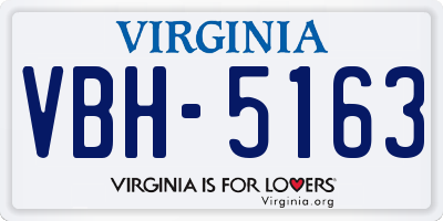 VA license plate VBH5163