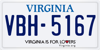 VA license plate VBH5167