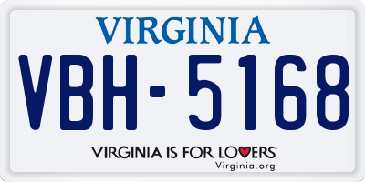 VA license plate VBH5168