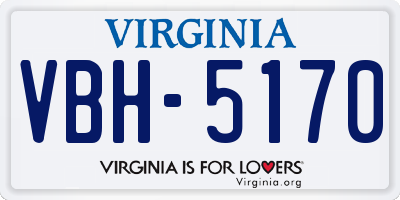 VA license plate VBH5170