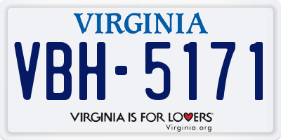 VA license plate VBH5171