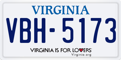 VA license plate VBH5173