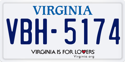 VA license plate VBH5174