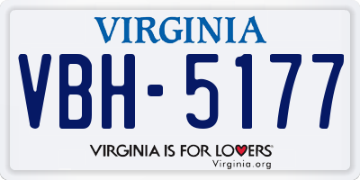VA license plate VBH5177