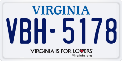 VA license plate VBH5178