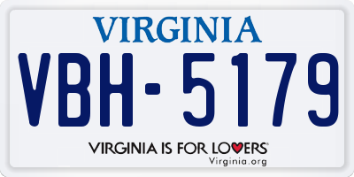 VA license plate VBH5179