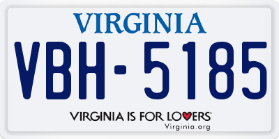 VA license plate VBH5185