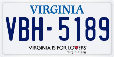 VA license plate VBH5189