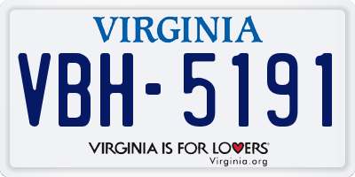 VA license plate VBH5191