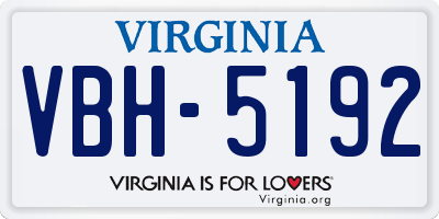 VA license plate VBH5192