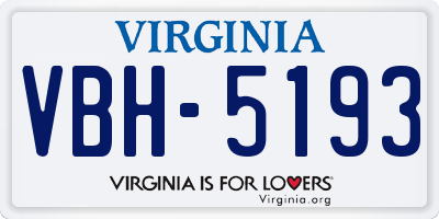 VA license plate VBH5193