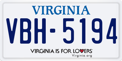 VA license plate VBH5194