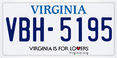 VA license plate VBH5195