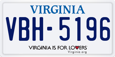 VA license plate VBH5196